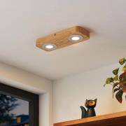 Lindby Mikari LED-loftlampe af træ, 2 lyskilde