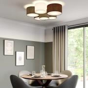 Lindby Laurenz loftslampe, 6-lys, grå, brun