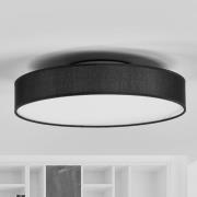 Lindby LED-loftlampe Saira, Ø 40 cm, sort, tekstil