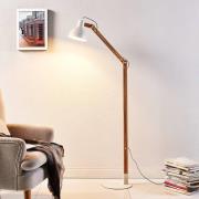 Lindby gulvlampe Shivanja, træ, justerbar, 146 cm, E27