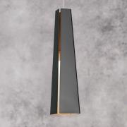 Sort og gylden aluminiumspendellampe Pluma, LED