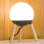 Bordlampe Mine, stativ, træ, glas, højde 30 cm