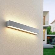 Lucande LED udendørs væglampe Lengo, 50 cm, sølv, 2-lys, aluminium