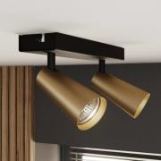 Lucande loftlampe Angelina, 2 lyskilder, messing/guld