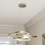 Lucande LED-hængelampe Gunbritt, Ø 80 cm, sølv, dæmpbar