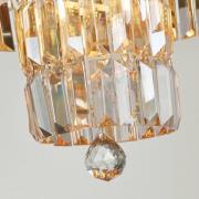 Empire loftslampe, messing, 4-lys, krystalglas, IP44