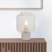 Bordlampe X Vessel, hvid/klar, beton, glas