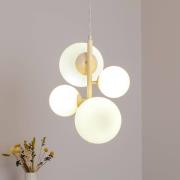 Hængelampe Dione, opal/creme, 4 lyskilder
