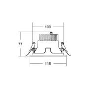 BRUMBERG Apollo Mini facetteret DALI, rund, 3.000 K, sort