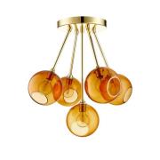 Loftlampe Ballroom Molecule, ravfarvet, glas, 5 lyskilder