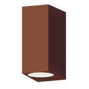 Calex udendørs væglampe GU10, op/ned, højde 15 cm, rustbrun