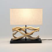 Panarea bordlampe, træfarvet/beige, højde 42 cm, træ