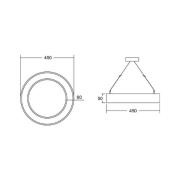 BRUMBERG Biro Circle Ring5 direkte 45 cm, CA, CCT, sort