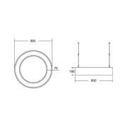 BRUMBERG Biro Circle Ring10 direkte Ø 60 cm DALI sort 840