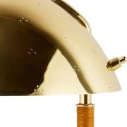 GUBI bordlampe 9209, messing, rattan, højde 36,5 cm