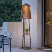 Tecka sol-gulvlampe med sensor, teak