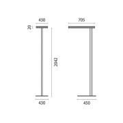 SL720SL LED-gulvlampe, touchdæmper, 15.500 lm grå