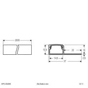 EVN APFL1 alu-fliseprofil, ensidet, 200cmx3,7cm