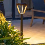 LED-solcellelampe Metro med sensor, corten