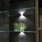 LED-glasclip, grå, plast, op/ned, stik