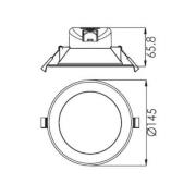 LED indbygningsloftlampe Acrux hvid, CCT Ø14,5 cm