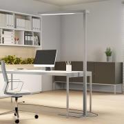 Arcchio LED-gulvlampe til kontor Susi, sølv, sensor, dæmper, CCT