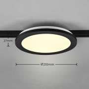 LED-loftslampe Camillus DUOline, Ø 26 cm, sort