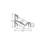 BRUMBERG ekstra hjørneprofil, længde 2 meter, aluminium