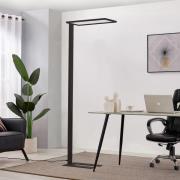 Prios Taronis LED-gulvlampe til kontoret, lysdæmper, sort