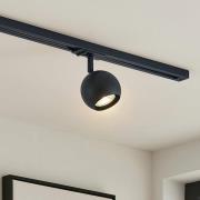 Lindby skinnespot Linaro, GU10, Ø 9 cm, sort, 1-faset