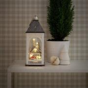 LED-dekorationslygte med hus og julemand