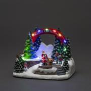 LED-dekolampe julemand og børn, med musik