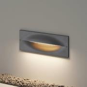 Lucande LED-vægindbygningslampe Zandro, 25 cm, antracit, IP65