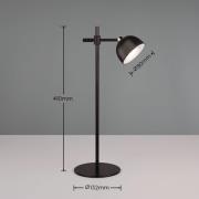 Maxima LED genopladelig bordlampe, sort, højde 41 cm, plast