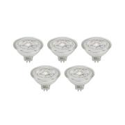 Prios LED-reflektor GU5.3 4.9W 500lm 36° klar 840 sæt med 5 stk