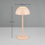 Ricardo LED genopladelig bordlampe, sand, højde 30 cm, plast