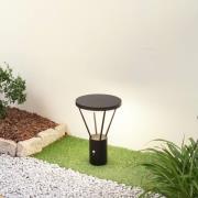 Lucande LED-sokkellampe Elario, 44 cm, sort, sensor