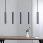 Hængelampe Brenta, grå, stål, længde 110 cm, 5 lyskilder