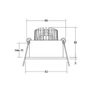 BRUMBERG Tirrel dyb LED indbygningsspot on/off, 830, rund, aluminium