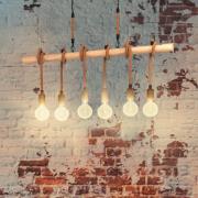 Youngstown hængelampe, længde 100 cm, sort/brun, 6 lyskilder.