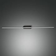 Nala LED-spejllampe, sort, bredde 110 cm, metal