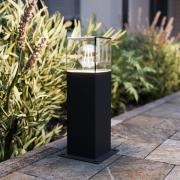 Lucande Keke sokkellampe, højde 30 cm, antracit, aluminium