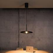 LED-hængelampe PURE E-Vitrum, platin, glas/aluminium, CCT