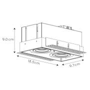 Trimless indbygningsspot, 2 lyskilder, sort