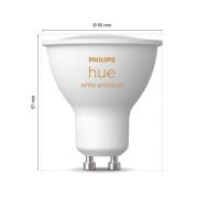 Philips Hue White Ambiance LED-reflektorpære GU10 4,2 W, sæt med 2 stk