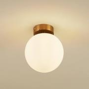 Lucande loftslampe Bidolo, messingfarvet, glas, 15 cm, IP44