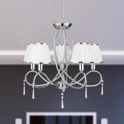 Simplicity lysekrone, 5 lyskilder, stof, krom/hvid, E14