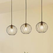 Lindby hængelampe Danika, 105 cm lang, sort, metal