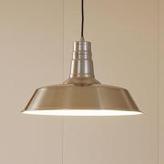 Lindby hængelampe Laylan, nikkel/hvid, Ø 46 cm, metal