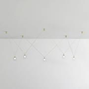 Aladino hængelampe, 5 lyskilder, klar/guld, glas, decentraliseret